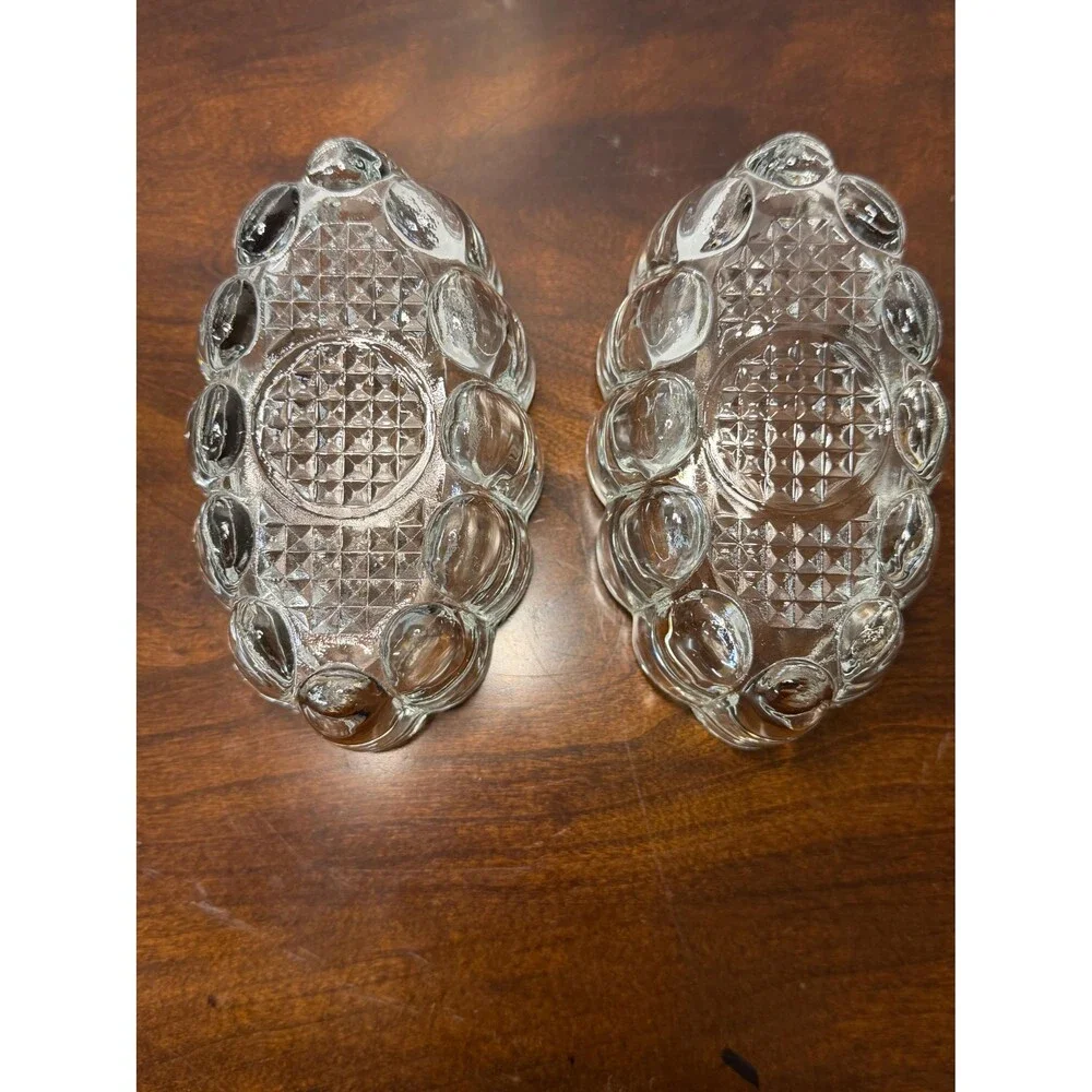 Vintage Princess House #438 Spoon Fork Holders Pair Crystal Utensil Rests